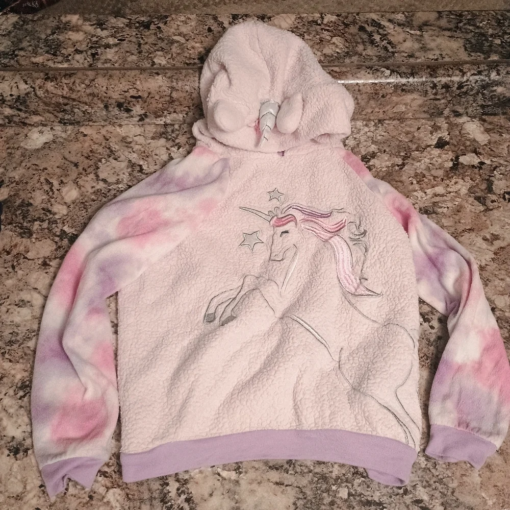 Cuddl Duds Unicorn Hoodie - Pink and Purple 7/8